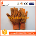 Orange Canvas Woking Gloves, PVC Dots Dcd302